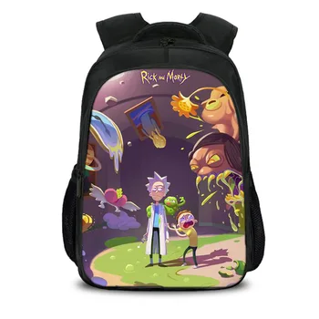 

High-Q cartoon Rick and Morty School bag 2020 New Arrival Backpack students Couple Printing Cartoon mochilas fashion backpack