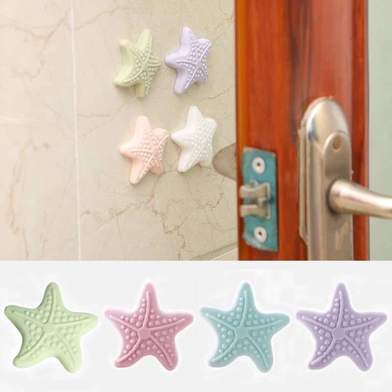 

Mute Thickening Fenders Door Wall Stick Modelling with luminous Rubber Handle Door Lock Protective Pad Home Decor
