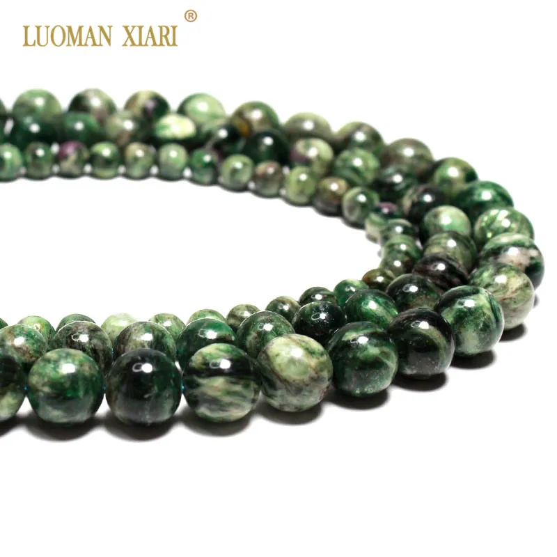 Wholesale 100% Natural AAA Green Mica Round Stone Beads For Jewelry Making DIY Bracelet Necklace 6/8/10mm Strand 15'' | Украшения и