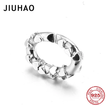 

925 Sterling Silver Retro classic beads Fit Hard Rubber Bracelets bead For Women Jewellery European style Bracelet Men Jewelry