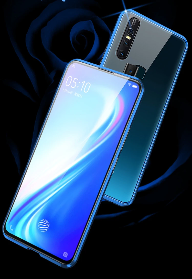 360 двухсторонний металлический магнитный чехол для Vivo Y85 Y95 прозрачный чехол из закаленного стекла s для Vivo Y93 Y91 U1 Y97 Z3i Fundas Coques