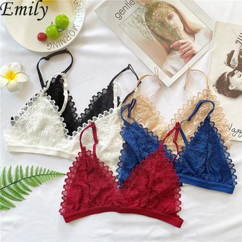 

Sexy Bra Women Lace Bralette Sexy Lingerie Underwear Wireless Padded Seamless Bra Ultra Strap Padded Bras For 2020 Women