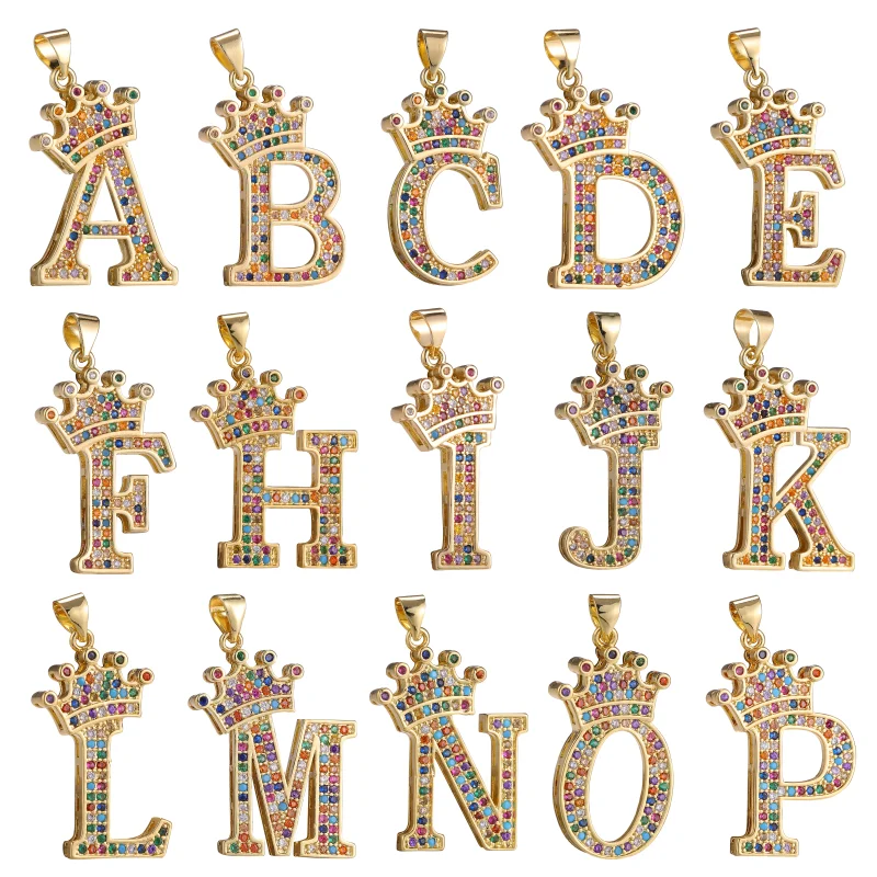 

JUYA 26 Letter Charms Pendants For Necklaces Making Mixcolors Zirconia Necklace Pendant Handmade Jewelry Findings Accessories
