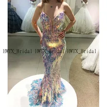 В году, Новое цветное платье для выпускного с пайетками платье Русалка на бретельках Длинные черные вечерние платья для девочек в африканском стиле Vestido de festa 2K20 на заказ