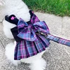 Purple Bow Dresses Dogs Collars And Harnesses With Leash  XXS XL Pet Walking Outside Pet Harness Vest Lead For Chihuahua Pugs 4