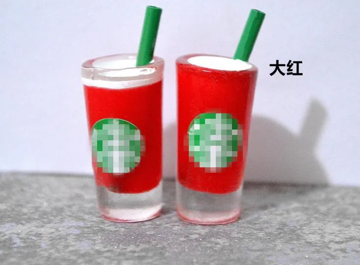 Поставка 100 шт 3D круглая кофейная чашка Frappuccino Кабошон из смолы с плоской задней стороной имитация питания художественное украшение Шарм Ремесло