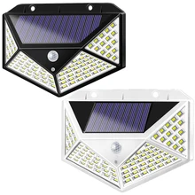 100 светодиодный светильник на солнечной батарее 3 режима IP65 наружная Солнечная Лампа PIR датчик движения водонепроницаемый энергосберегающий садовый солнечный светильник