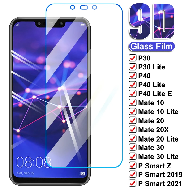 phone screen protectors 9D Tempered Glass For Huawei P30 P40 Lite E P Smart Z 2019 2020 Screen Protector Mate 30 20 10 Lite 20X Protective Glass Film mobile tempered glass