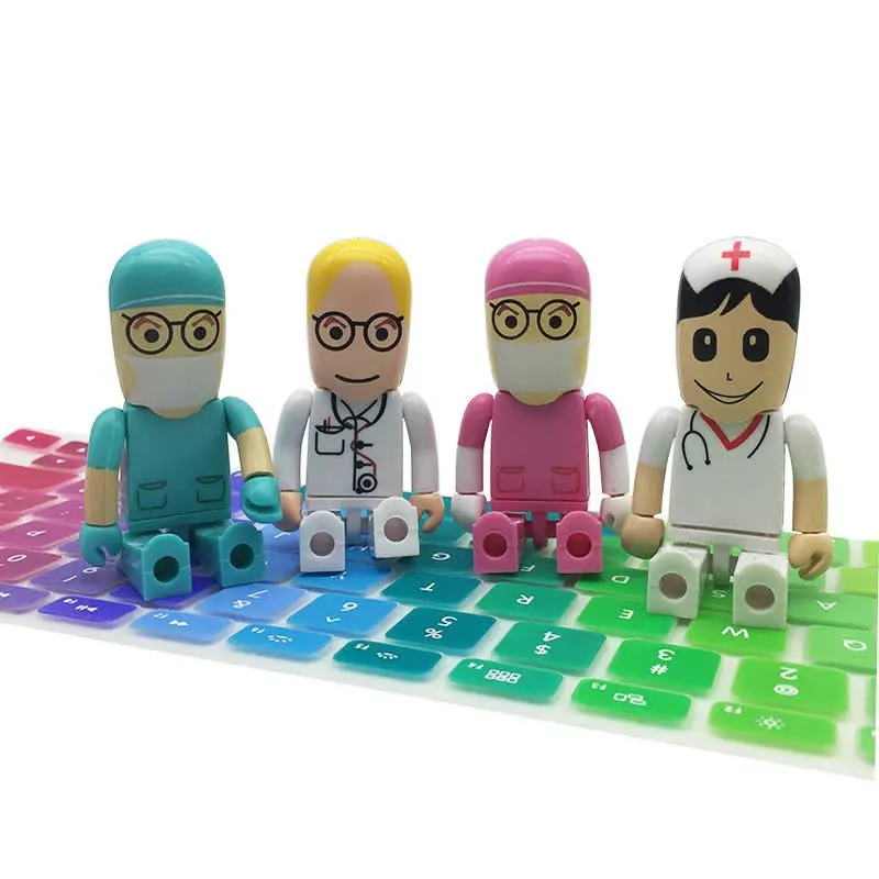 Мультяшный робот медицинская usb флэш-накопитель в виде доктора usb память 2,0 4 ГБ 8 ГБ Флешка 16 ГБ флеш-накопитель 32 Гб 64 Гб 128 ГБ модный подарок медсестры