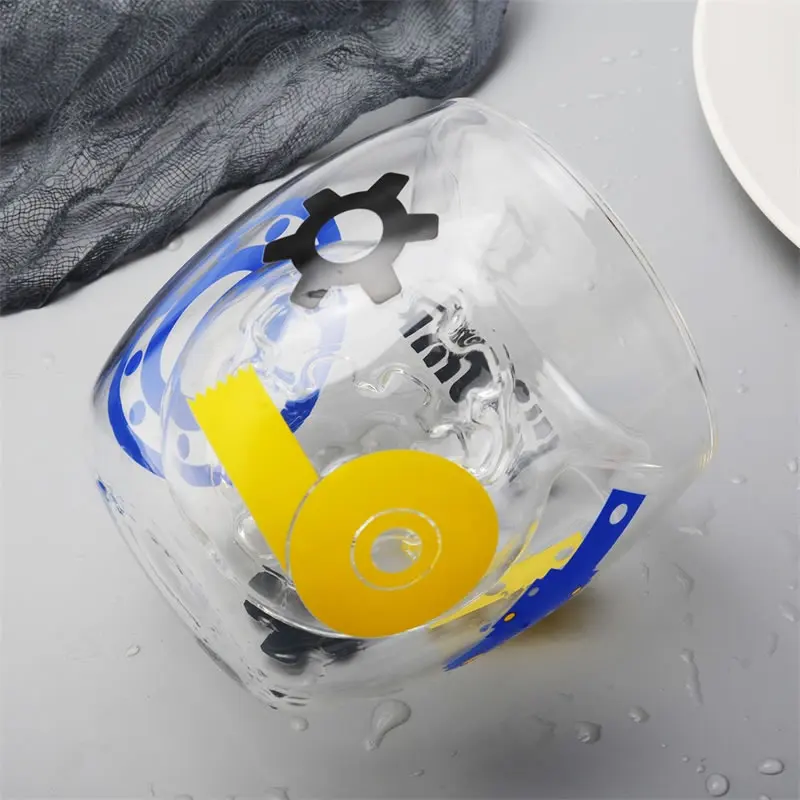 Креативная стеклянная кружка с двойными стенками для кофе чая пива кружки