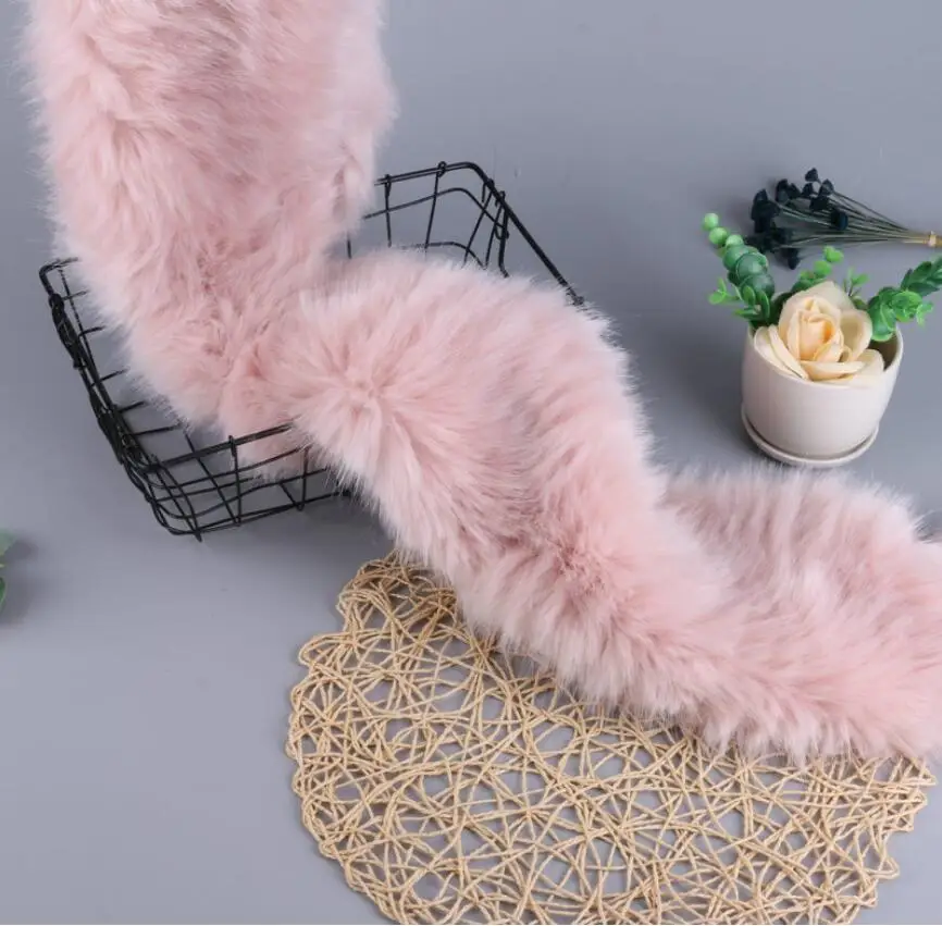 Розовый длинный ворс Сгущает Супер мягкий искусственный Лисий плюш искусственный мех Ткань DIY обувь пальто воротник жилет Подушка игрушка