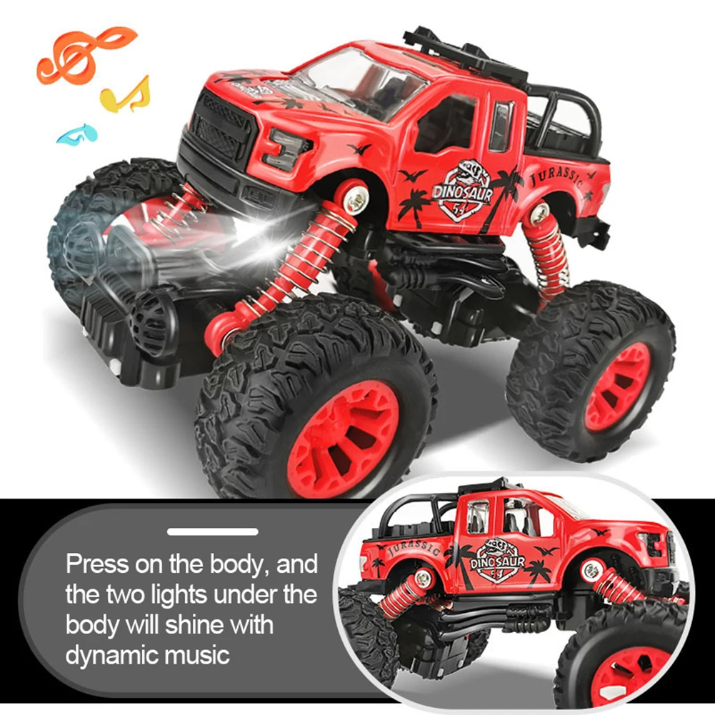 1/32 4WD внедорожный подъемник для автомобиля, мотоцикла, отступить модели с музыкой светодиодный детские игрушки