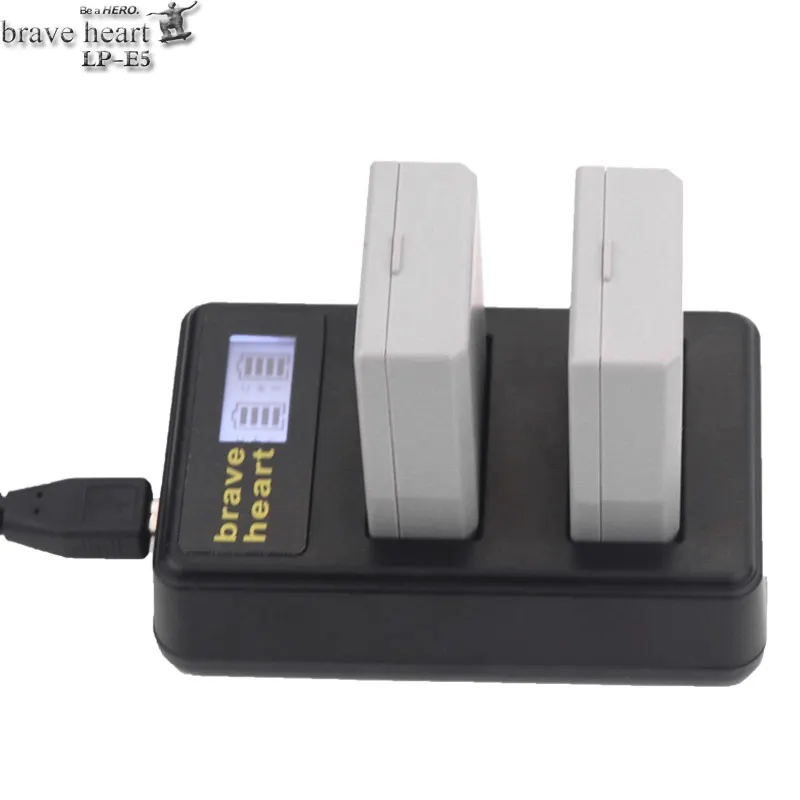 4* батарея LP-E5 LP E5 LPE5 батареи+ ЖК USB двойное зарядное устройство для Canon EOS 450D 500D 1000D Digital KISS X2 X3 F Rebel XS T1i XSi