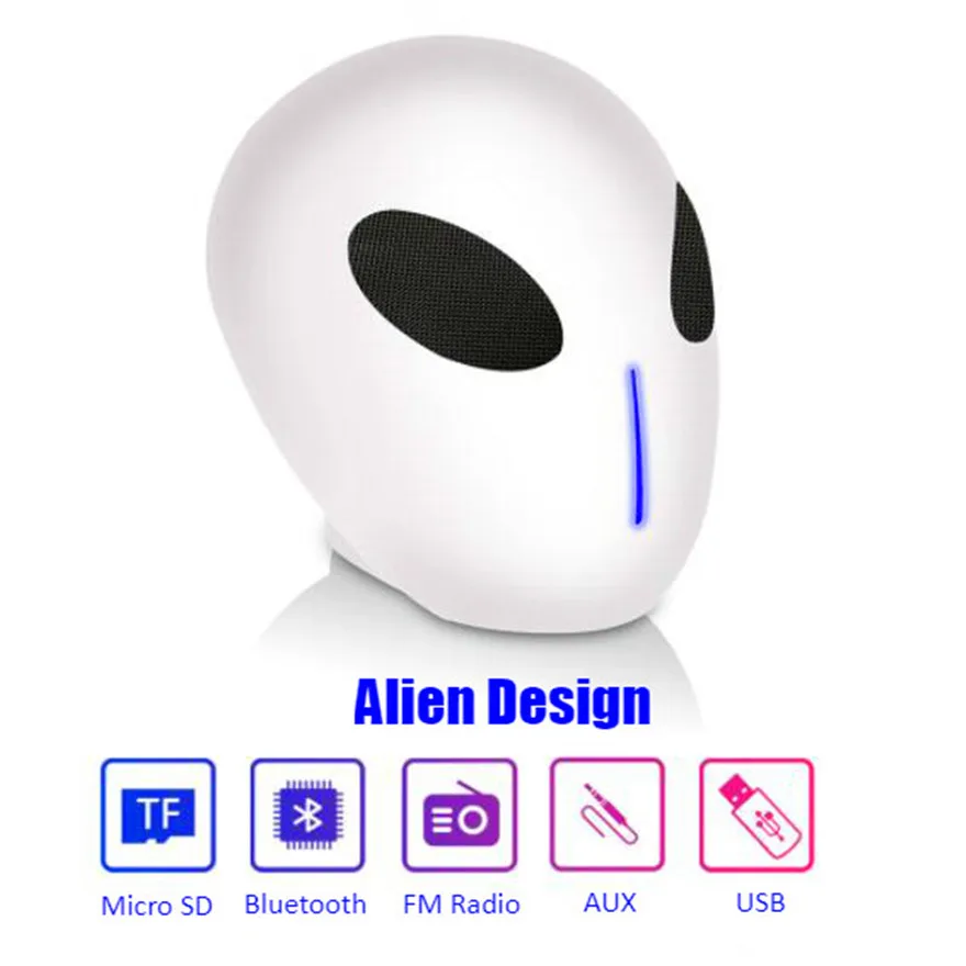

Alien Subwoofer Speaker Mp3 Bleutooth Radio Fm Computer Speakers Usb Soundbar Blue Tooth Box Woofer Sound System Wireless Bass
