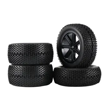 

2 Pair 85mm Wheel Hub Rim & Rubber Tires For 1:10 Off-Road RC Car Buggy Tires Spare Parts Accessories Component