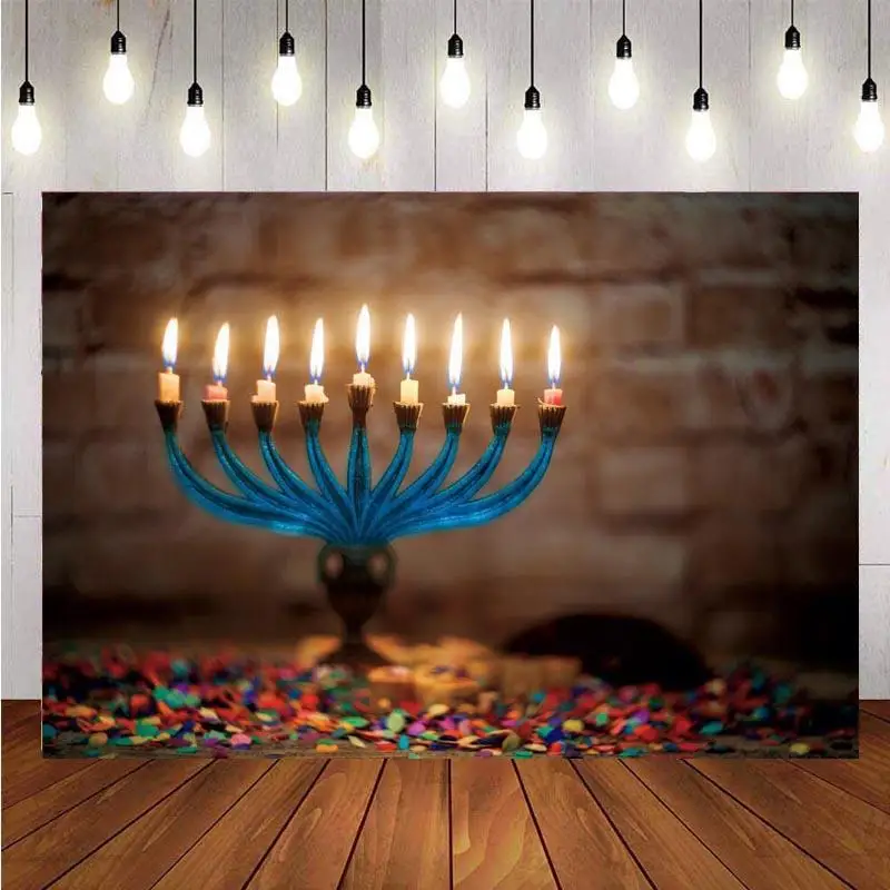 Hanukka фотография Фон Chanukah еврейские праздники красочный подсвечник