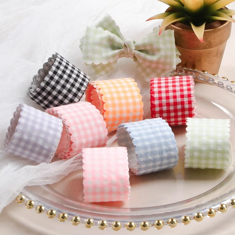 5 Yards/Roll 25 38mm Striped Plaid Preppy Style Ribbon for DIY Bow Hair  Accessories Material Ribbons for Crafts Gift Wrapping