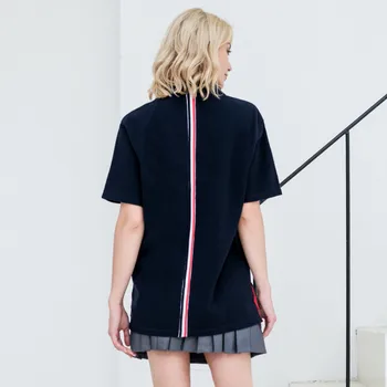 

2020 Fashion TB THOM Brand Shirt Women Short Casual Clothing Summer Turn-down Collar Cotton High Quality Polo Shirts