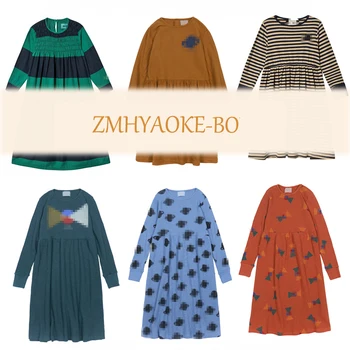 

Pre-sale ZMHYAOKE-BO 2019 NEW Autumn Toddler Girl Dress Beautiful Princess Party Stripe Christmas Dress Kids Dresses for Girls