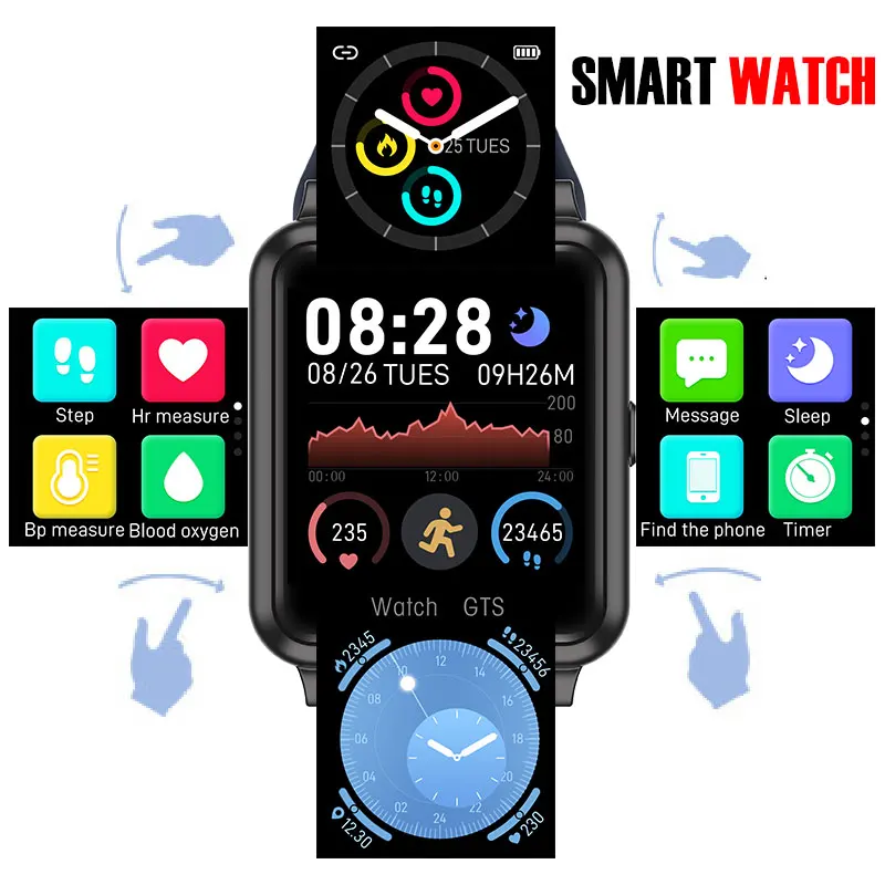  Smartwatch GTS IP67 Waterproof Smart Watch Men Sports Heart Rate Monitor Color Display Women reloj  - 4000333137248