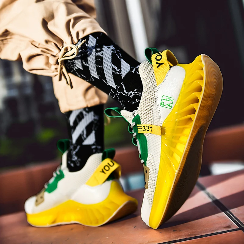 2020 Design Running Shoes Men's Super Light Casual Sneakers Soft Comfortable Sport Male Big Size Blade Colorful Trend Fashion
