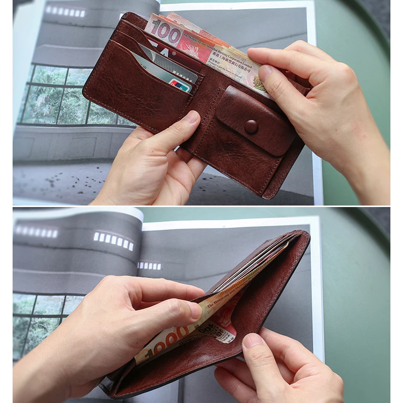 Nueva Cartera De Cuero Delgada A La Moda Para Hombre, Tarjetero De Negocios Unisex, Monedero Pequeño Con Clip Para Efectivo Para Mujer, Monedero Para Hombre, Billeteras - AliExprs 1524