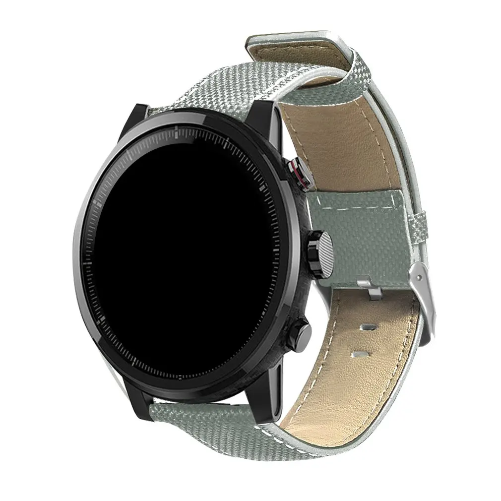Для Wami Watch 2/2S Amazfit Stratos Холст+ кожаная Автомобильная линия плоский ремешок аксессуары для часов спортивные часы с силиконовым ремешком