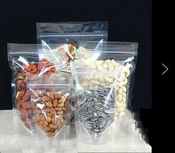 

100Pcs/Lot Stand Up Clear Zip Lock Bag Plastic Packaging Pouch for Food Tea Candy Cookie Baking Storage Chocolate Bags Pouches