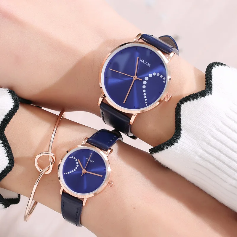 

Top Brand KEZZI Lovers' Couples Quartz Men Watch Women Valentine Gift Clock Watches Ladies 30m Waterproof Wristwatches