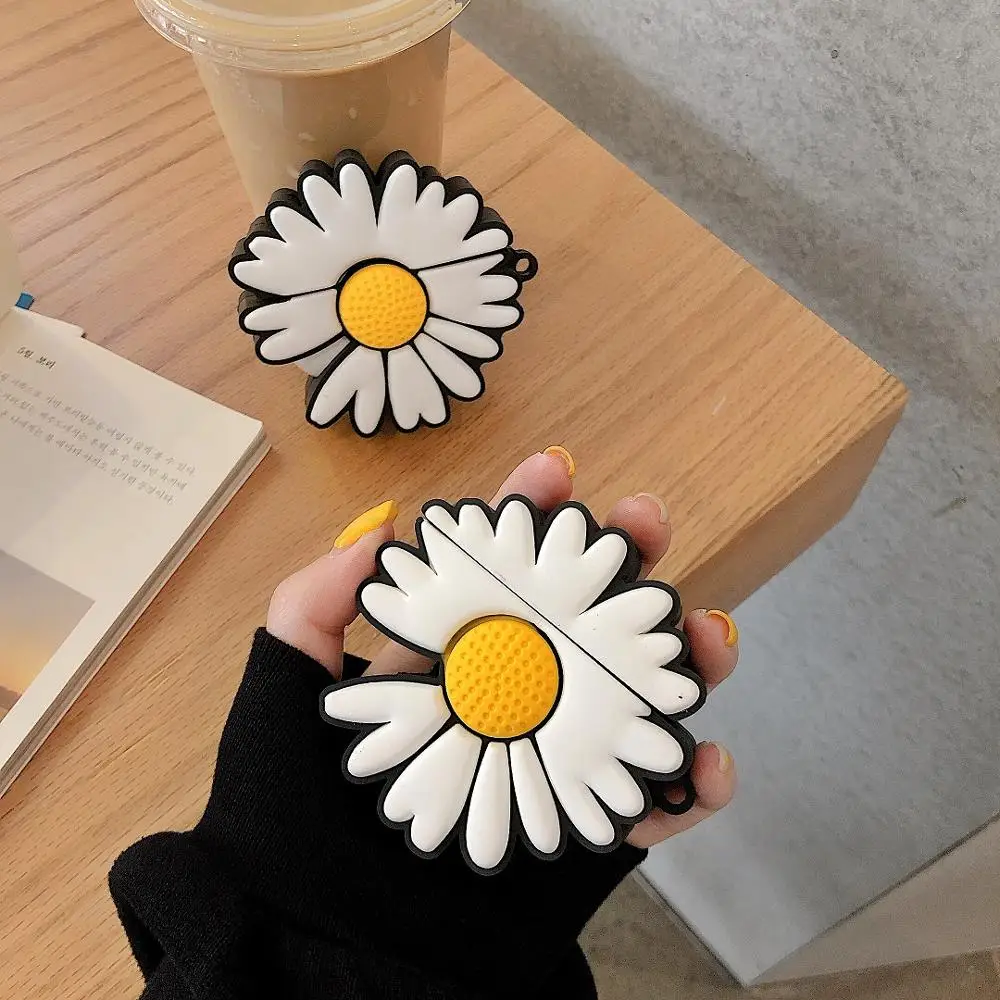 

Luxury Daisy funda For Airpods Case Cartoon Silicone Wireless Bluetooth headset for Airpods 2 Cases with Ring Protective Cover