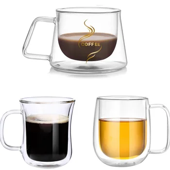 

200ML-450ML Double Wall Glass Cup Beer Coffee Mugs Handmade Drink Insulation Mug Tea Milk Fruit Juice Cup Creative Drinkware