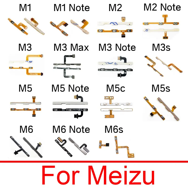 Гибкий кабель регулировки громкости и включения для Meizu Meilan M1 M2 M3 M3s M5 M5s M5c M6 M6S Max Note