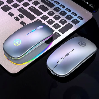 

2.4GHz USB 1600DPI Wireless Silent Mouse Ultra-thin Ergonomic Seven-colored Backlight Mice For PC Notebook Laptop Computer