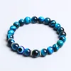 Natural tibetan lava tiger eye stone bracelet 8mm for men women lucky blue greek turkish devil evil eye bracelet jewelry male ► Photo 2/6