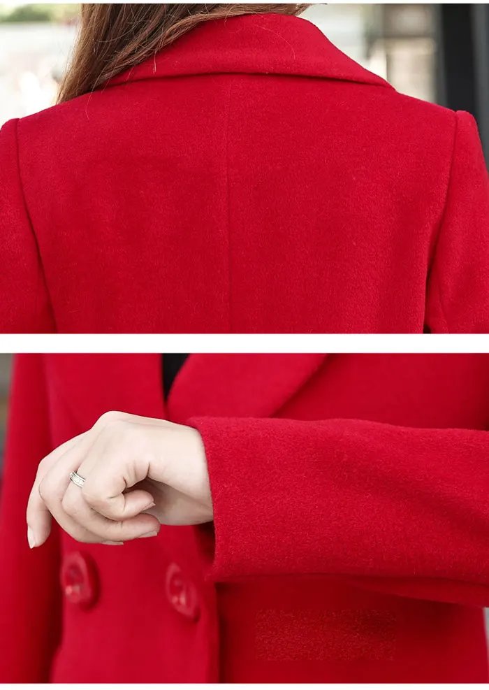 Осенне-зимняя куртка для женщин пальто шерстяное пальто костюмы плюс размер 3xl 4xl Большой большой длинный черный тонкий смешанный одежда верхняя одежда