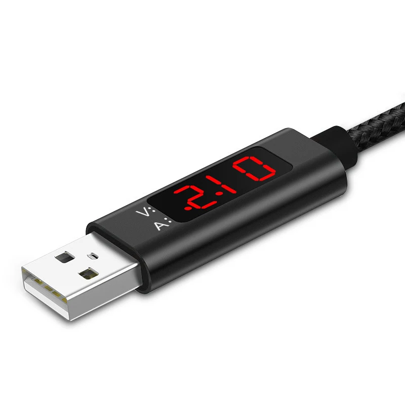 Нейлоновый ЖК-экран USB кабель напряжение тока интеллектуальный дисплей USB кабель для передачи данных для Android Apple SUB