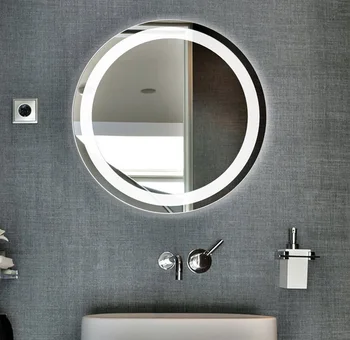 

Smart Mirror Touch Screen Led Luminescent Lamp Antifogging Bathroom Washroom Wall Hangs Round
