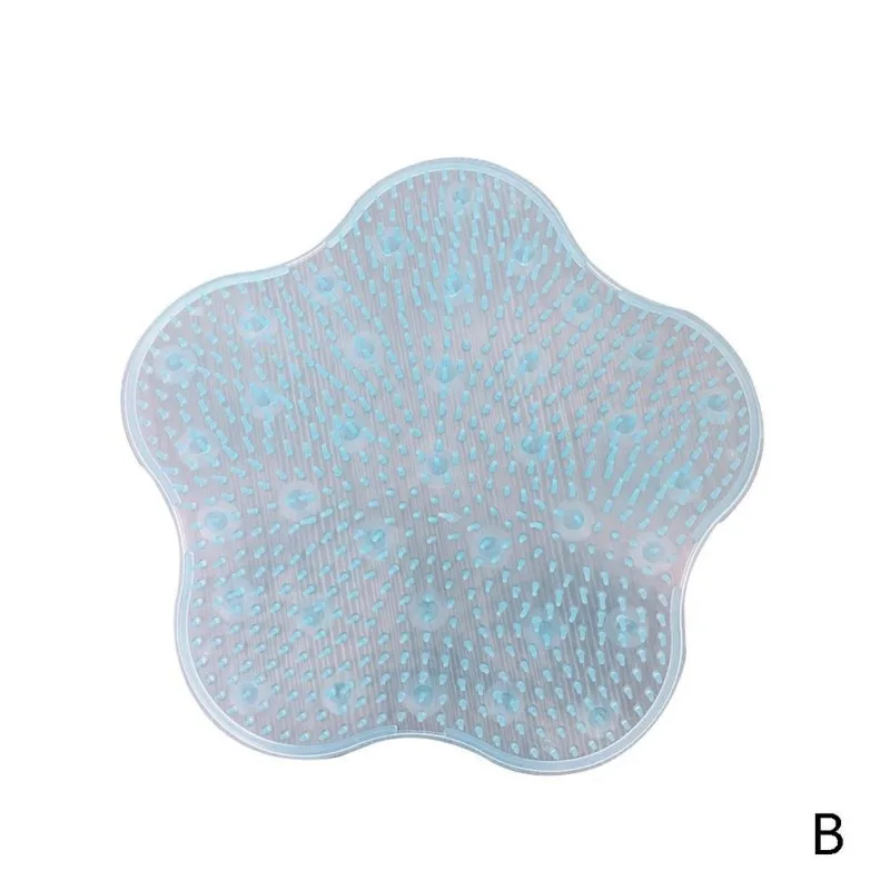 Бежевый Silicone Bath Shower Back Brush Massager Bath Foot Brush Dead Skin Anti Skid Pad Bath Mats - Цвет: Бежевый