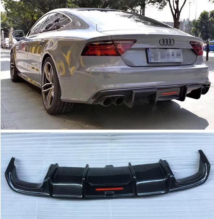 Углеродное волокно задний бампер спойлер Диффузор Крышка для Audi A7 S7 RS7 2016 2017 2018