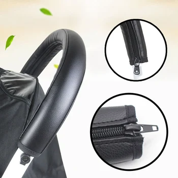 

Simple Baby Pram Handle PU Leather Pushchair Stroller Armrest Case Protective Cover For Baby Pram Stroller Accessories