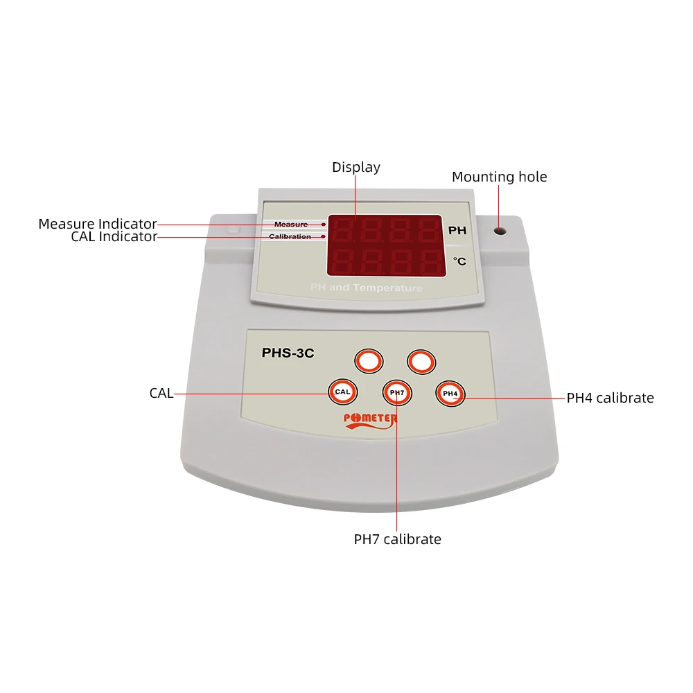 PHS-3C 2 In 1 PH/Temp Meter Automatic Calibration