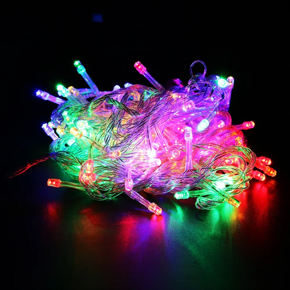Рождественская уличная Рождественская гирлянда светодиодный струнный свет 100 м 100 светодиодный Luces Decoracion Сказочный свет Праздничные огни освещение Дерево гирлянда