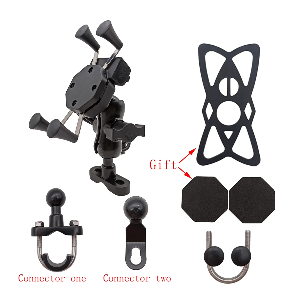 

Universal Motorcycle Mobile Phone Holder With USB Fast Charger Switch For Kawasaki KX100 kx 85 125 250 250f 450f kx 450 f KLX125
