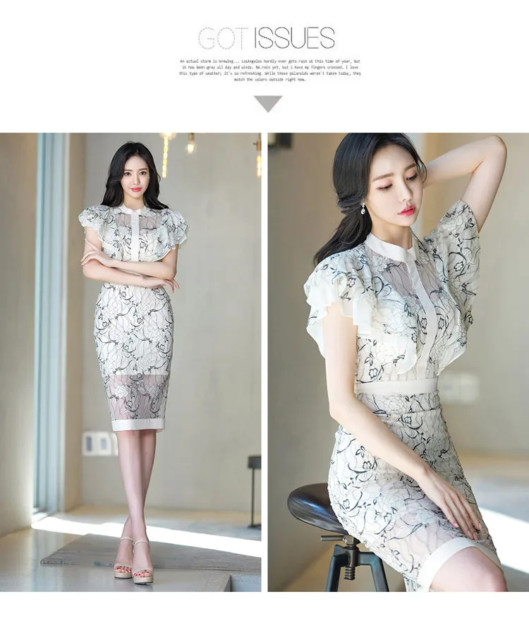2022 فستان من الدانتيل والأزهار المطبوعة أزياء شيك الكورية جديد فساتين العيد لعام