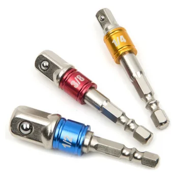 

3Pc/Set Hex Drill Bit Socket Adapter 1/4" 3/8" 1/2" Drive Electric Impact Driver Perfect For Your Impact Driver Or Drill