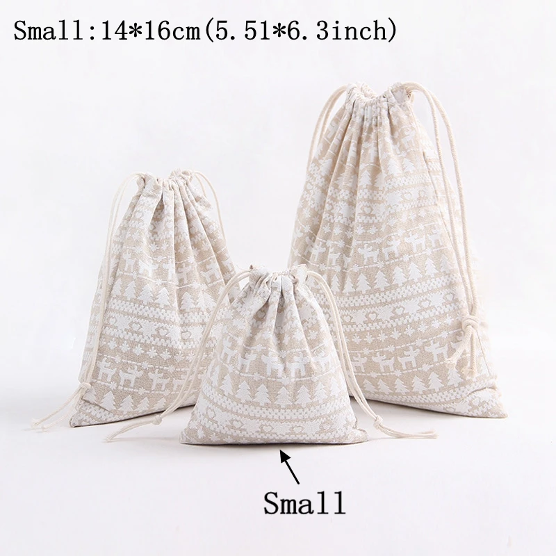 1pc-White tree-S Картина хлопковой елки, сумка на шнурке, Женский дорожный кейс для косметики, косметики, обуви, тканевый чехол для хранения, органайзер, сумки, рождественский подарок - Цвет: 1pc-White tree-S