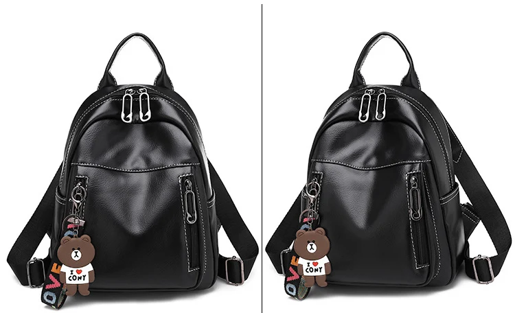 Ретро рюкзак с двойной молнией женская Большая вместительная школьная сумка для девочки брендовая кожаная сумка на плечо для женщин женская сумка