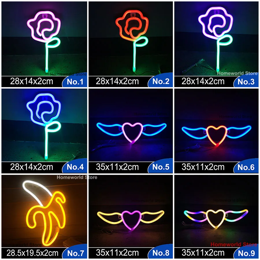 dinosaur lamp LED Neon Light Sign Strip New 189 Styles Wall Art Lamp Nightlight LOVE Heart Animal Cat Figure Model Decor Room Shop Xmas Gift hatch night light