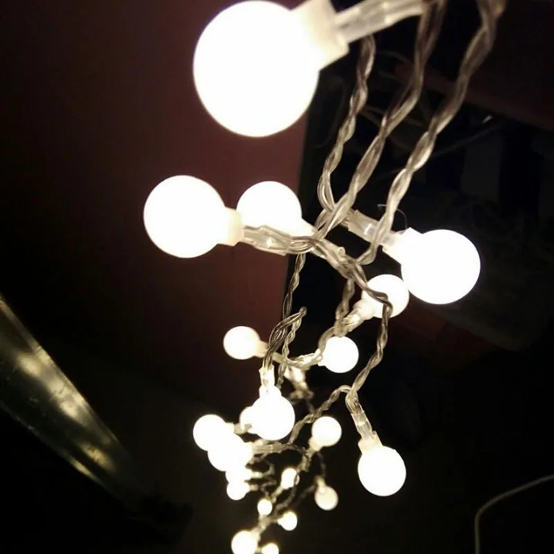 LED string lights with white ball AC110V/220V indoor/outdoor lamp Festival Christmas lights lighting decoration 10m 20m 30m 50m