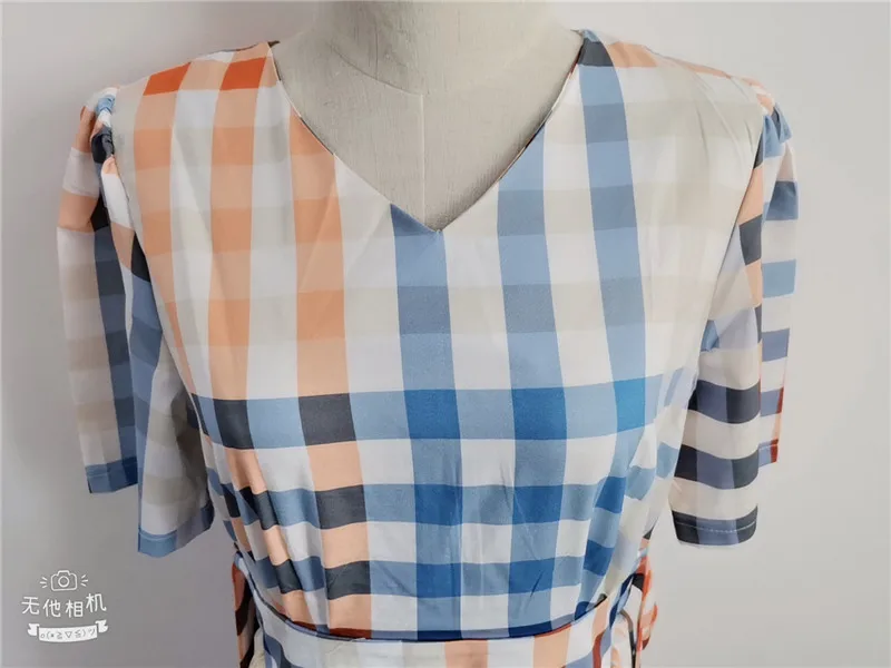 Женское винтажное платье в клетку длинные платья Корейском стиле с V образным